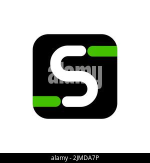 Eine Vektordarstellung eines S-Logos auf weißem Hintergrund Stock Vektor