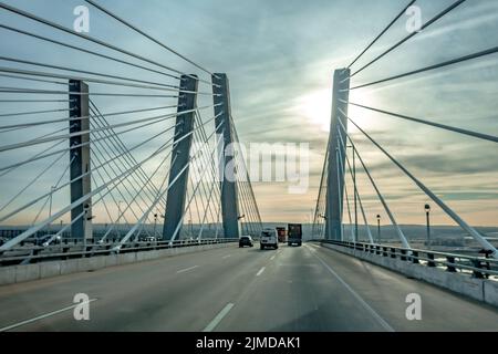 Tappan Zee Bridge über den Hudson River Stockfoto