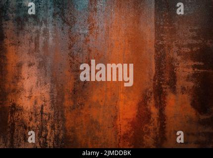 Rusty Grunge Oberfläche Textur Hintergrund. Alte Metallplatte Aus Eisen Stockfoto