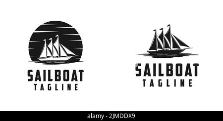 Eine Vektordarstellung des Logos von Sailboat Tagline Stock Vektor