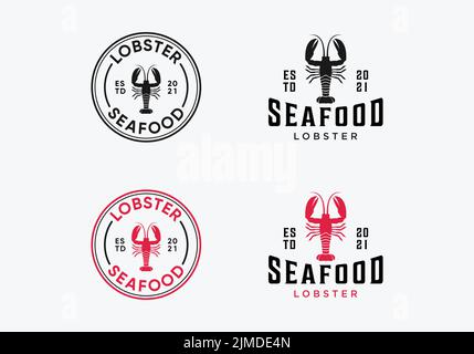 Eine einfache Illustration der Seafood-Logo-Idee auf weißem Hintergrund. Stock Vektor