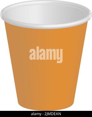 Eine leere Papiertasse mit Kaffee, isoliert auf weißem Hintergrund Stock Vektor