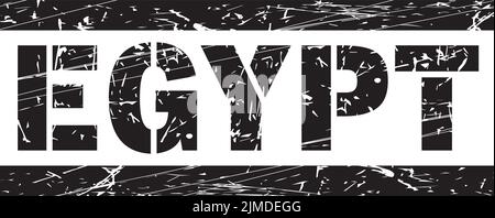 Eine Illustration des Wortes Ägypten geschrieben mit zerschmetterten schwarzen Stil Stock Vektor