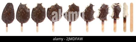Eis auf Weiß Stockfoto