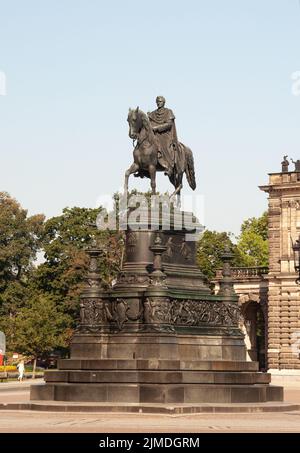 Denkmal des sächsischen Königs Johann in Dresden Stockfoto