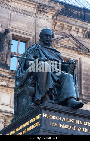 Denkmal für Friedrich August I. in Dresden Stockfoto