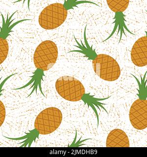 Cute Hand-drawn Pineapple seamless pattern illustration Stock Vektor