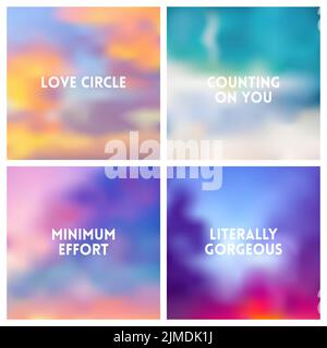 Abstract vector Bunte verschwommenen Hintergrund gesetzt. 4 Farben Stock Vektor