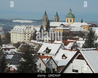 Basilika St. Martin in Weingarten (WÃ¼rtt.) mit Schnee Stockfoto