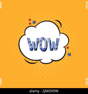 Wow. Cartoon-Vektorsymbol. Stock Vektor
