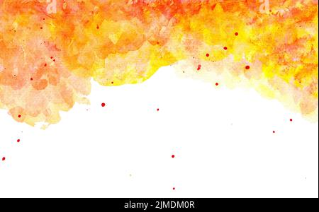 Aquarell-Spritzer In Rot-Orange-Farben Stockfoto