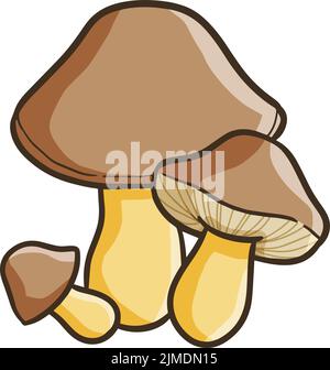 Ein Vektor von braunen Pilzen mit weißem Hintergrund Stock Vektor