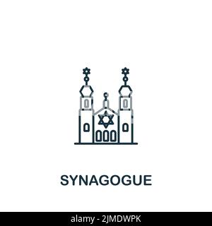 Synagogensymbol. Monochromes, einfaches Symbol für Vorlagen, Webdesign und Infografiken Stock Vektor