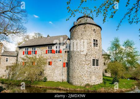 Mittelalterliche Wasserburg Ratingen, in der Nähe von Düsseldorf, Deutschland Stockfoto