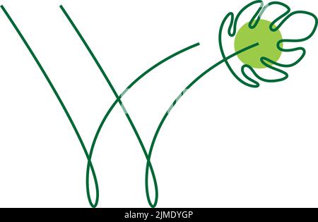 Monstera Anlage bilden Buchstaben Symbol Design Illustration Vorlage Stock Vektor