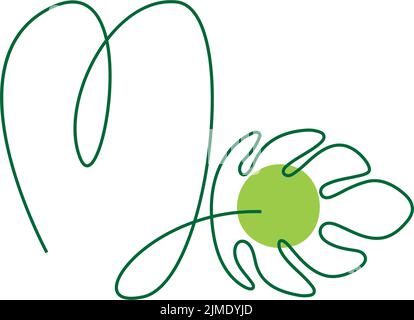 Monstera Anlage bilden Buchstaben Symbol Design Illustration Vorlage Stock Vektor