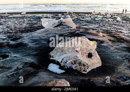 Diamond Beach an der Glacier Lagoon JÃ¶kulsarlon in Island, Europa Stockfoto