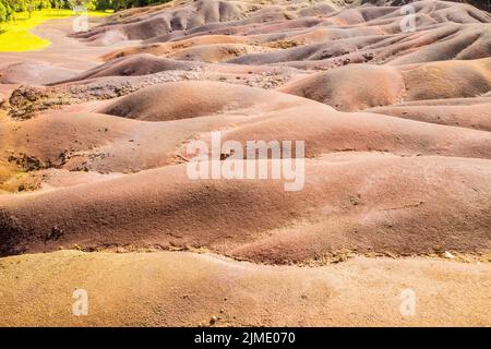 Die wunderschöne siebenfarbige Erde (Terres des Sept Couleurs). Chamarel, Insel Mauritius, Indischer Ozean, Afrika Stockfoto
