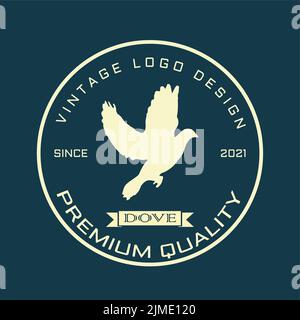 Vintage Taube Logo. Mit einer kreisförmigen und modernen Form. Kann für Logos, Symbole, Vorlagen, Symbole, Marken verwendet werden, Embleme Stock Vektor