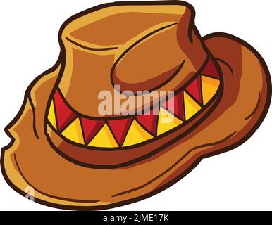 Ein Vektor eines braunen Hutes mit weißem Hintergrund Stock Vektor