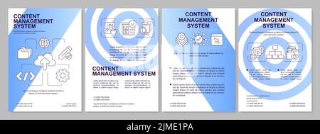 Vorlage für Broschüren mit blauem Farbverlauf für Content-Management-Plattform Stock Vektor