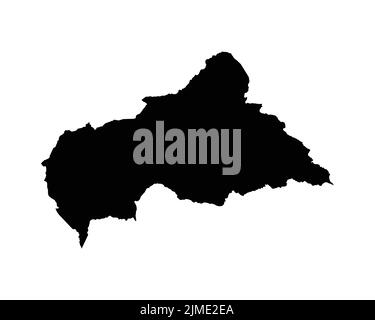 Karte Der Zentralafrikanischen Republik. Centrafique Country Map. AUTO Schwarz-Weiß National Outline Geographie Grenze Grenzform Territorium EPS Vektor Illu Stock Vektor