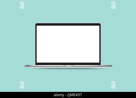 Metallic Modernen Laptop Schlanke Blenden Illustration Computer Display Technology Web Stock Vektor