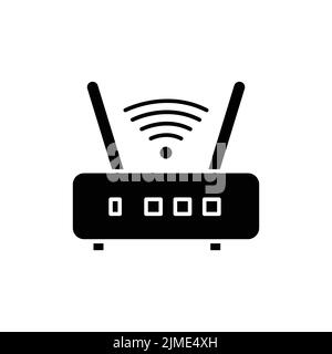 Wireless-Symbol, Zugriffspunkt. Symbol für Elektronik, Technologie. Durchgehende Symbolform, Glyphe. Einfaches Design bearbeitbar Stock Vektor