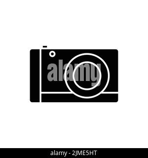Kamerasymbol. Symbol für Elektronik, Technologie. Durchgehende Symbolform, Glyphe. Einfaches Design bearbeitbar Stock Vektor