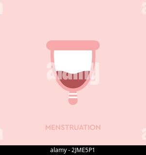 Menstruationstasse weibliche Hygiene einfache Grafik isoliert Stock Vektor