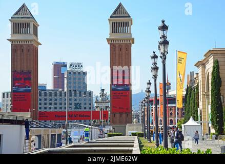 Venezianische Türme in der Placa Espana Stockfoto