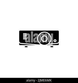 Projektorsymbol. Symbol für Elektronik, Technologie. Glyphen-Symbol-Stil, durchgehende. Einfaches Design bearbeitbar Stock Vektor