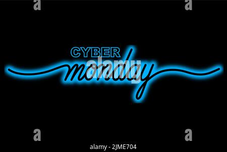 Cyber Monday Banner - kann auf Blogs, Plakaten, digitalen und bedruckbaren Sticker, Planern, T-Shirts, Bannern, Websites verwendet werden Stock Vektor