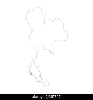 Thailand Vektor Land Karte Umriss Stock Vektor
