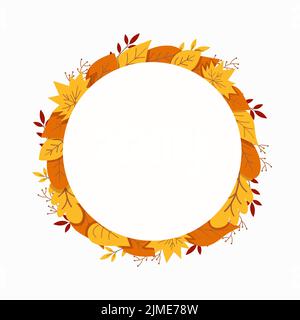 Vektor-Kranz von Herbstblättern. Stock Vektor
