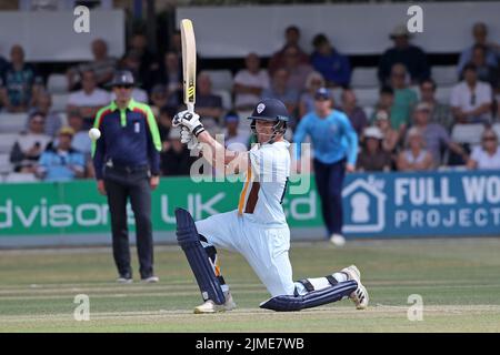 Luis Reece im Batting Action für Derbyshire während Essex Eagles vs Derbyshire, Royal London One-Day Cup Cricket auf dem Cloud County Ground am 5. Augu Stockfoto