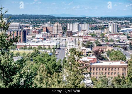 Spokane washington City Skyline und Straßen Stockfoto