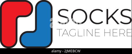 Eine kreative Designvorlage für Socken-Logo Stock Vektor