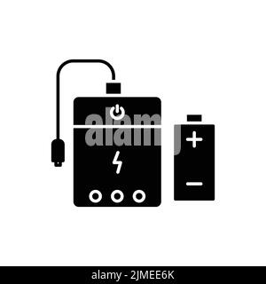 Powerbank-Symbol, Akku. Symbol für Elektronik, Technologie. Glyphen-Symbol-Stil, durchgehende. Einfaches Design bearbeitbar Stock Vektor