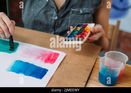 Hobby Kreativität Künstler Malerei abstrakte Kunst Stockfoto