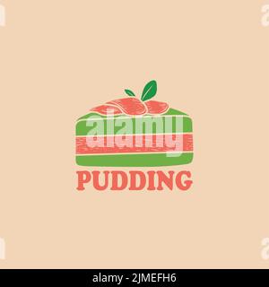 Vntage Pudding Logo. Kann für verschiedene geschäftliche und andere Zwecke verwendet werden. Vorlagen, Logos, Symbole und so weiter Stock Vektor