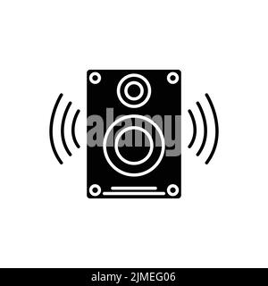 Soundbox-Symbol. Symbol für Elektronik, Technologie. Glyphen-Symbol-Stil, durchgehende. Einfaches Design bearbeitbar Stock Vektor