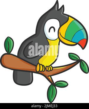 Eine Vektordarstellung eines niedlichen Papageien auf weißem Hintergrund Stock Vektor