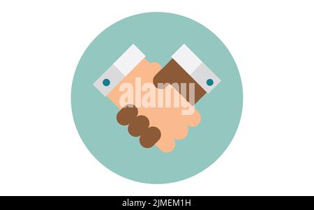 Eine Handschlag-Illustration von zwei Händen Stock Vektor