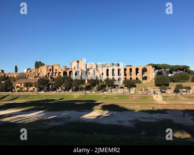 Berühmter Circus Maximus und der Tempel des Apollo Palatinus in Rom, Italien Stockfoto