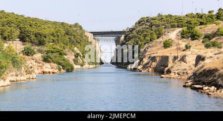 Den Kanal von Korinth Stockfoto