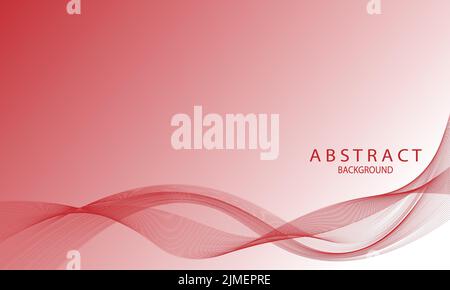 Eine Vektordarstellung eines eleganten, abstrakten, roten Wellenhintergrunds mit modernem Fluss Stock Vektor