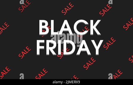 Black Friday Sale Zeichen auf schwarzem Hintergrund. Black friday Konzept. Black Friday Sale Mockup, Vorlage. Stockfoto
