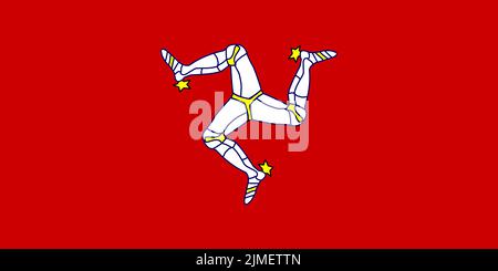 Die Flagge der Isle of man eine selbstregierende Abhängigkeit der britischen Krone in der Irischen See Stockfoto