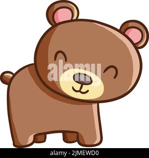 Eine Vektordarstellung eines niedlichen Bären auf weißem Hintergrund Stock Vektor